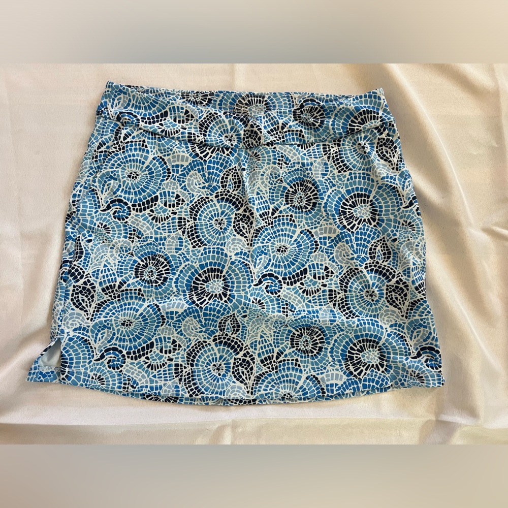 Vineyard Vines Blue and Black Mosaic Mini Skirt